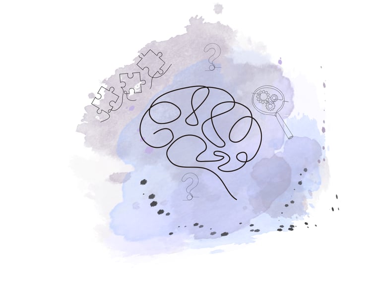 Cerveau dessiné en trompe l'oeil à l'aide d'un seul trait