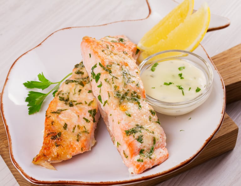 Keto Lemon Garlic Butter Salmon