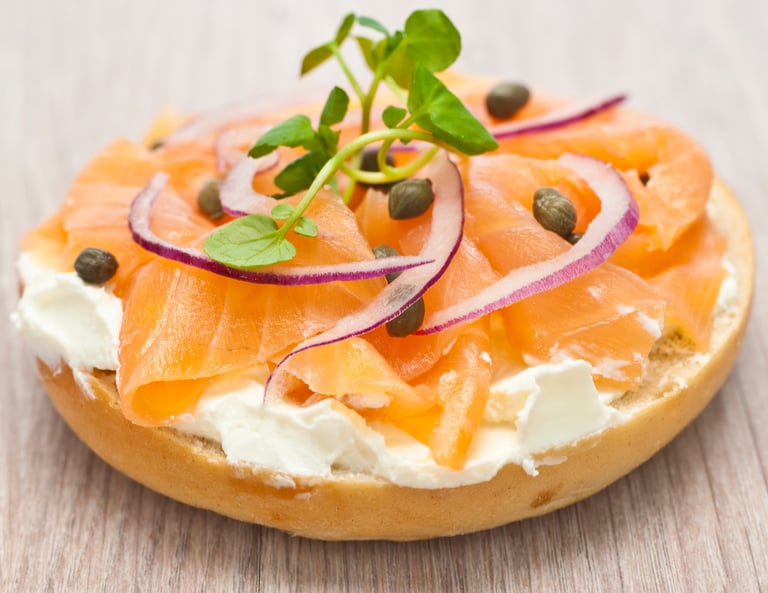 Keto Smoked Salmon and Cream Cheese Bagels