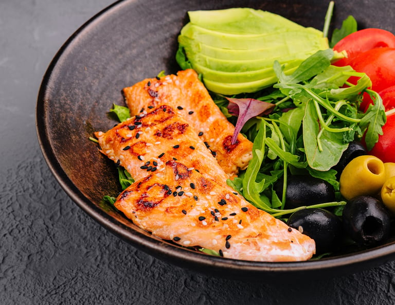 Keto Salmon and Avocado Salad