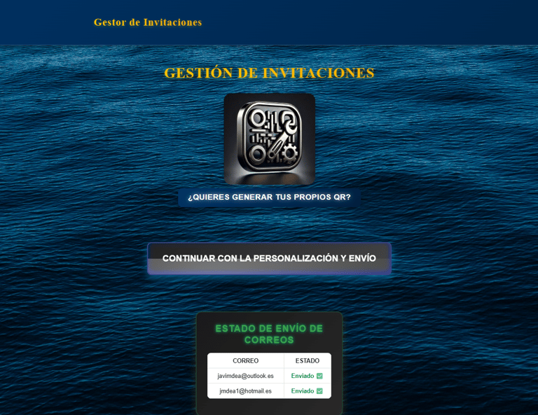 Una aplicación web para gestionar, enviar y validar invitaciones personalizadas con control total en