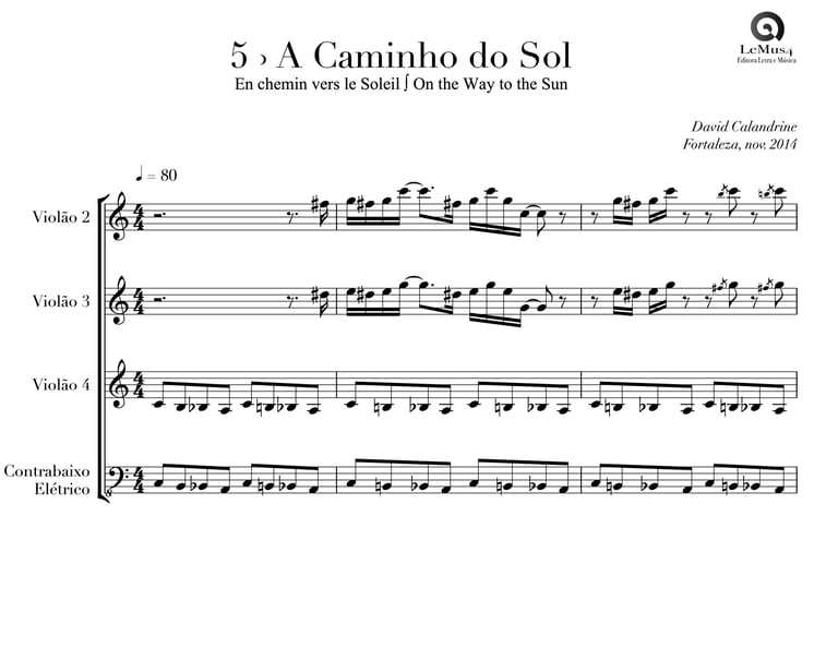 Imagem: parte completa de "A caminho do Sol" do livro "violão em letra e música".