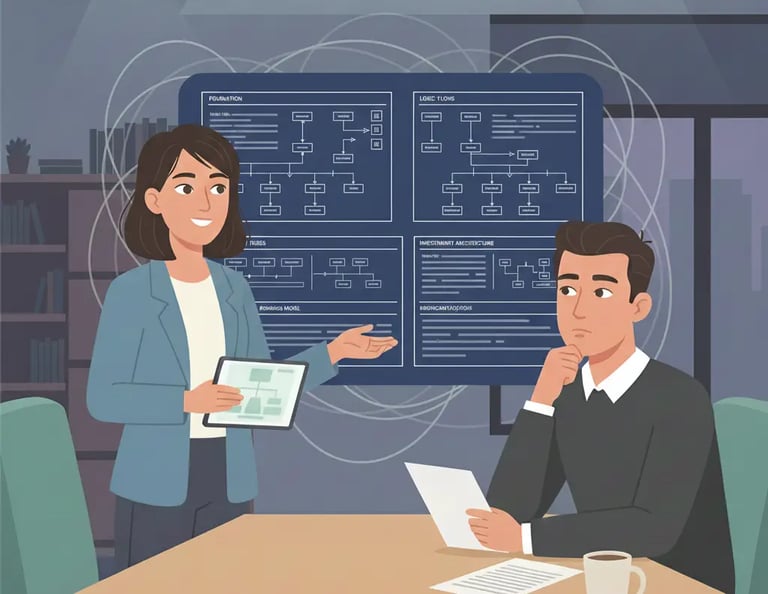 Illustration showing how strong pitch deck structure builds investor trust more effectively than sto