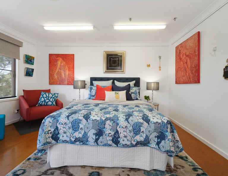 A beautifully styled bedroom designed for comfort, privacy, and a sense of coming home.