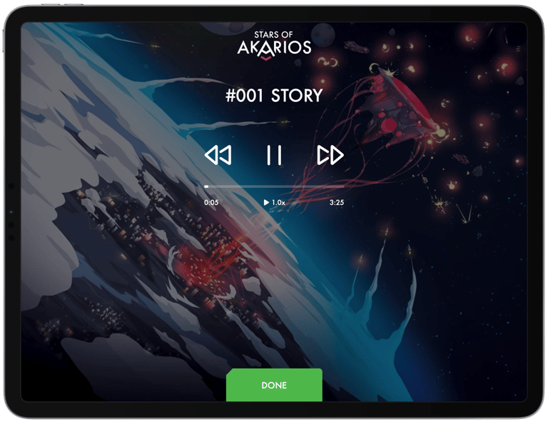 Screen shot of the application with playback controls