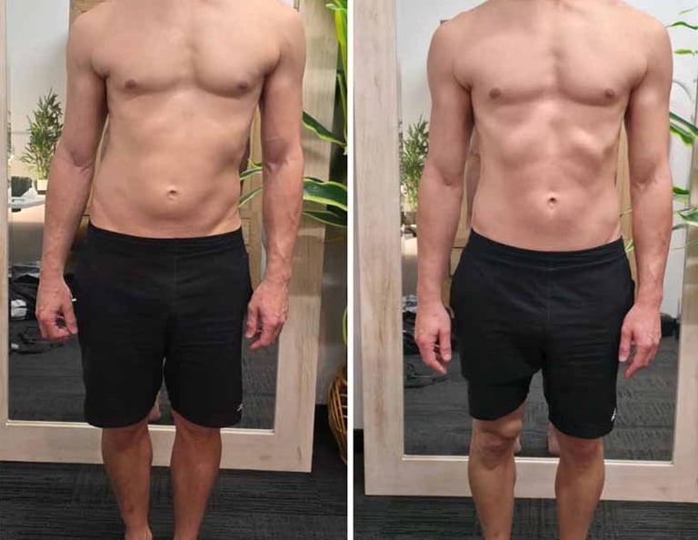 Before and After Massage Treatment in Wollongong of a chronic back pain 