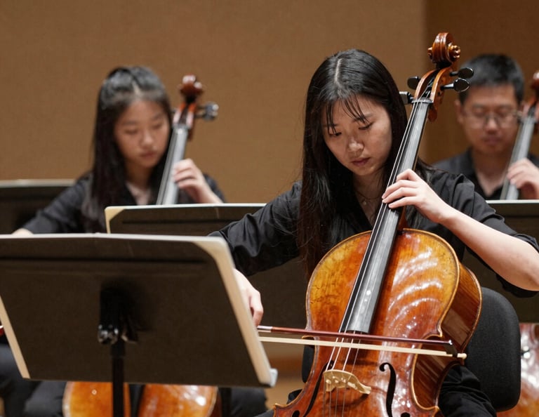 Students celebrating on a sports field with medals and banners under a clear blue sky.