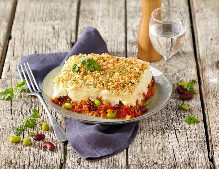 parmentier végétal avec fève et haricot rouge