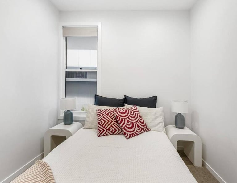 double bedroom with built in cupboards