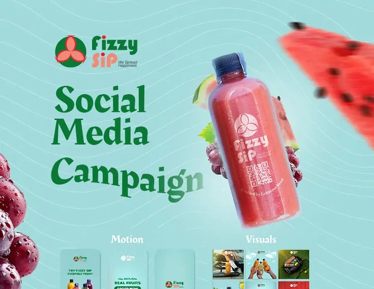 Fizzy Sip social media visual campaign design by iBBo Studio