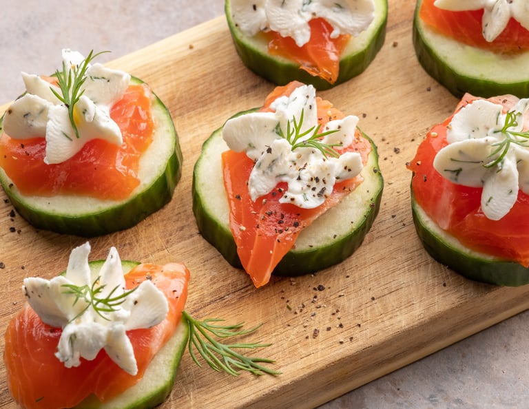 Keto Snack: Smoked Salmon Cucumber Bites
