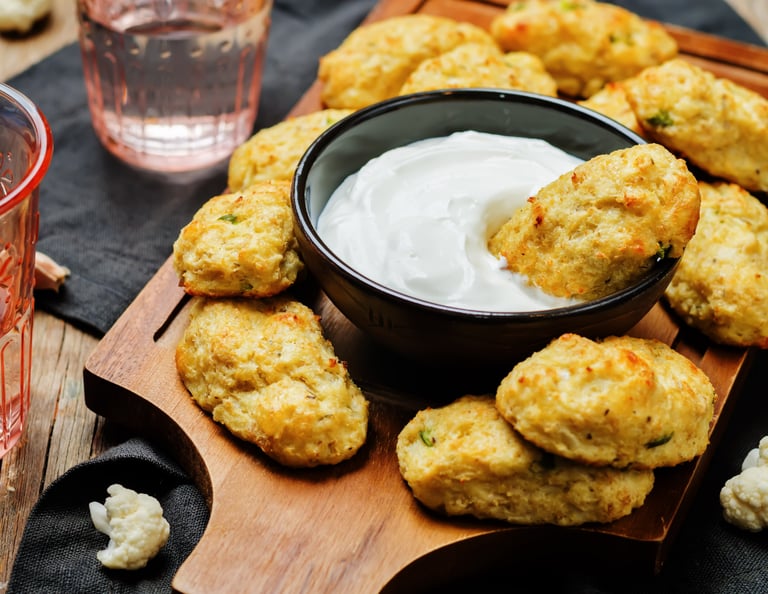 Keto Snack Cheesy Cauliflower Tots