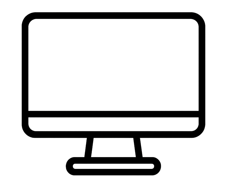 Simbolo vettoriale di monitor per assistenza