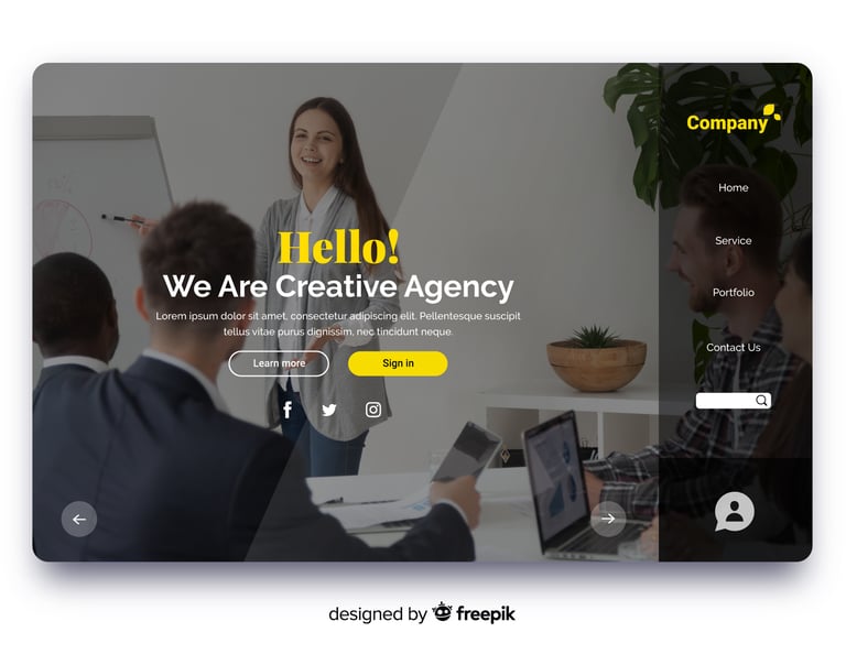 Pagina web para ofrecer portafolio de servicios profesionales. 