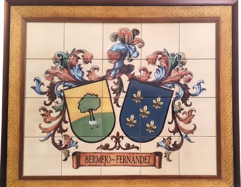 Cuadros heráldicos realizados en porcelana