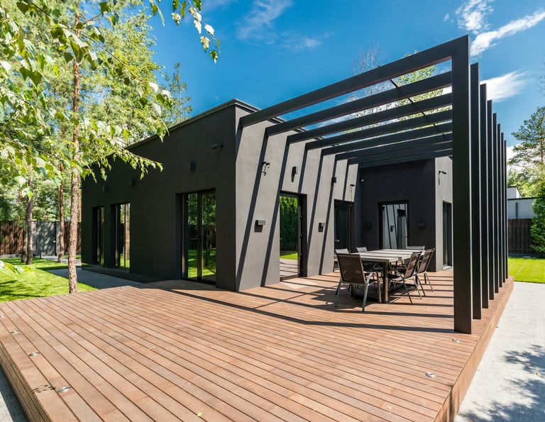 terrasse en bois et pergola
