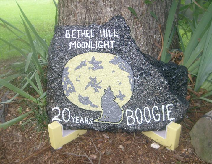 Rock commemorating 20 years of the Bethel Hill Moonlight Boogie