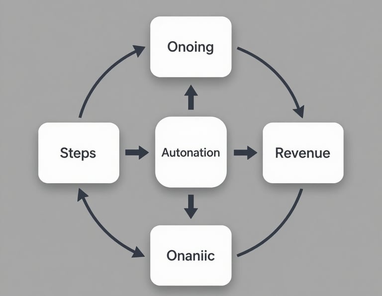 Illustration of three interconnected steps on a sleek digital interface.