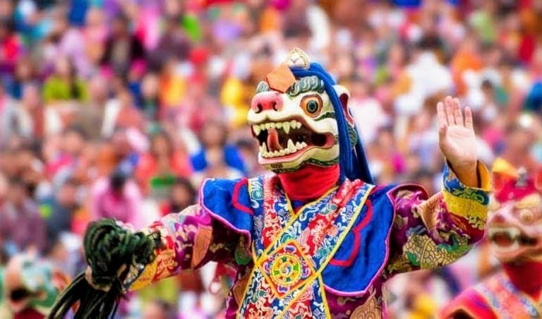 Masked-Dancer-During-Thimphu-Tshechu-Festival