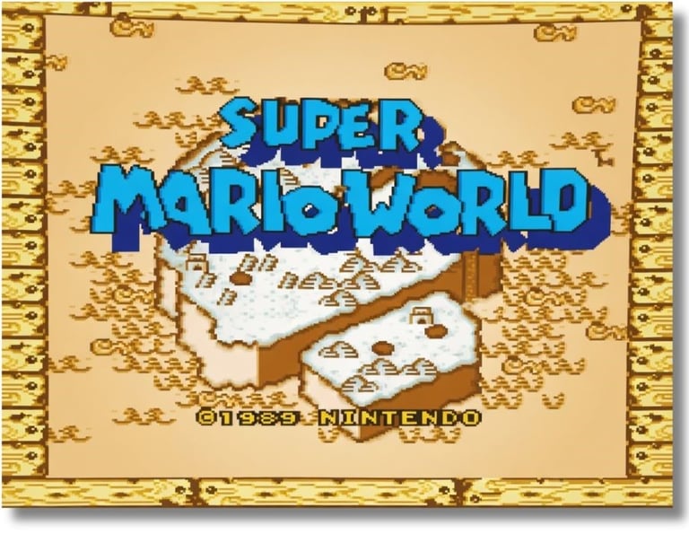 Tela de título de Super Mario 4 protótipo de 1989 mais tarde se tornou o Super Mario World em 1990