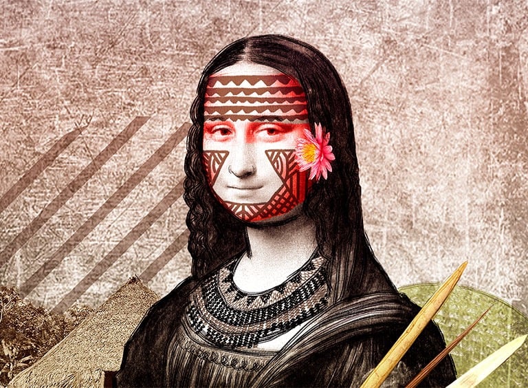 Monalisa Indígena", de Denilson Baniwa, último vencedor do Prêmio PIPA Online. Foto: Divulgação.