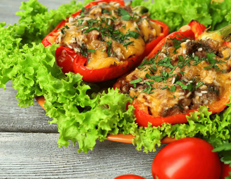 Keto  Stuffed Bell Peppers Vegetarian
