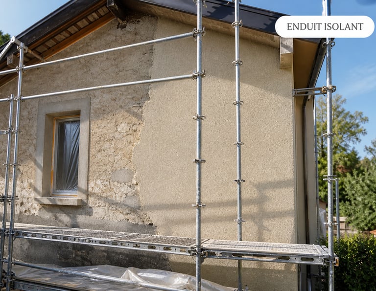 Rénovation façade avec enduit isolant extérieur
