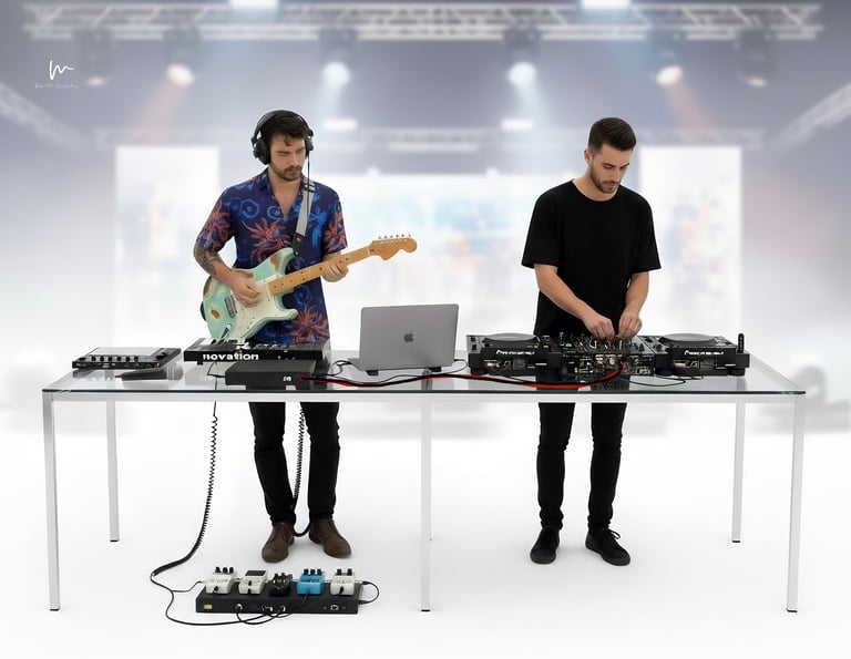 Shows de música electronica en vivo con guitarra eléctrica y sonidos creados en vivo