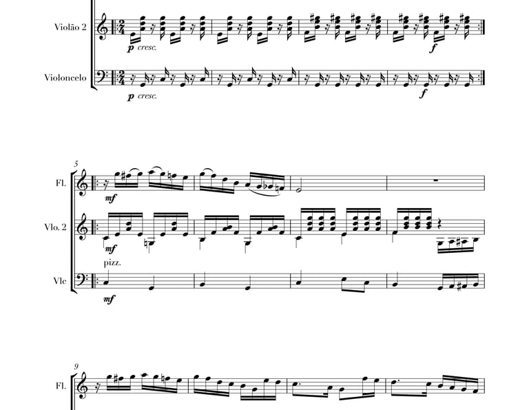 Imagem: parte completa de "Divertimento n. 2" do livro "violão em letra e música".