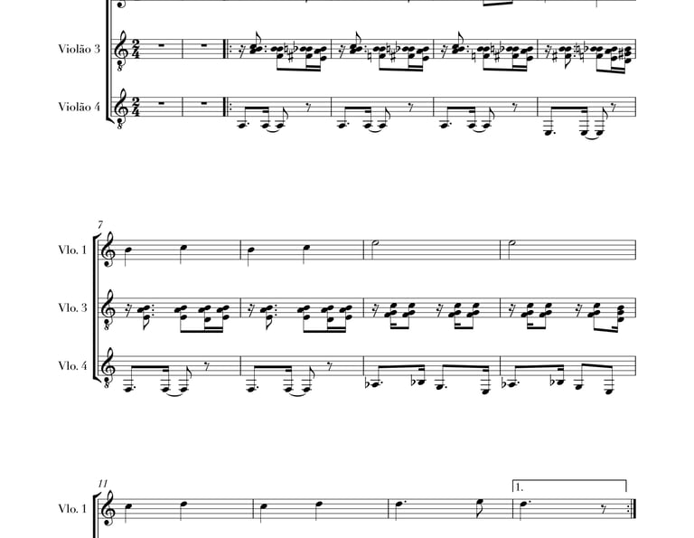 Imagem: parte completa de "Adagio da Lua" do livro "violão em letra e música".