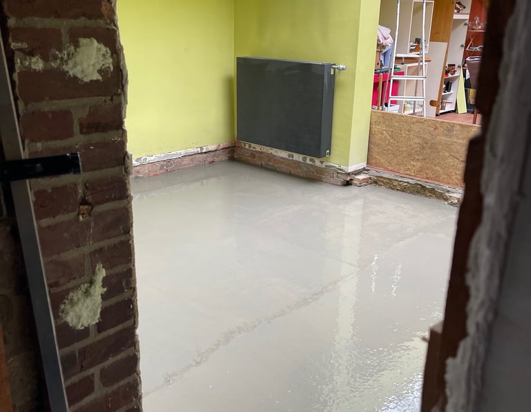 "Betonfundering storten 60m² in Genk door Senpro BV"