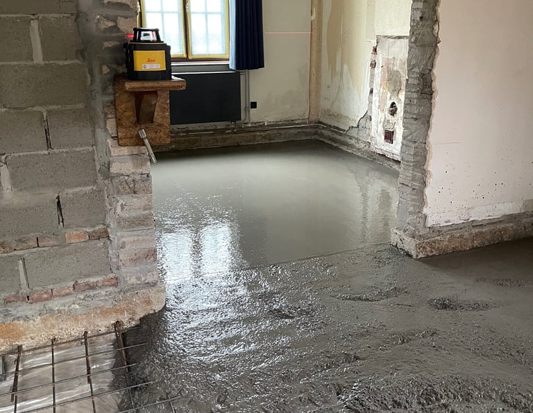 "Betonfundering storten 60m² in Genk door Senpro BV"