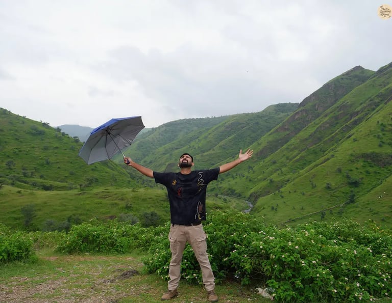 Gentle hills and valleys at Rayta Hills, udaipur surrounded by lush countryside.