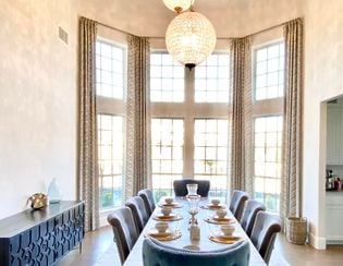 Extra Long Dining Room Drapery curtains French Pleat custom hardware