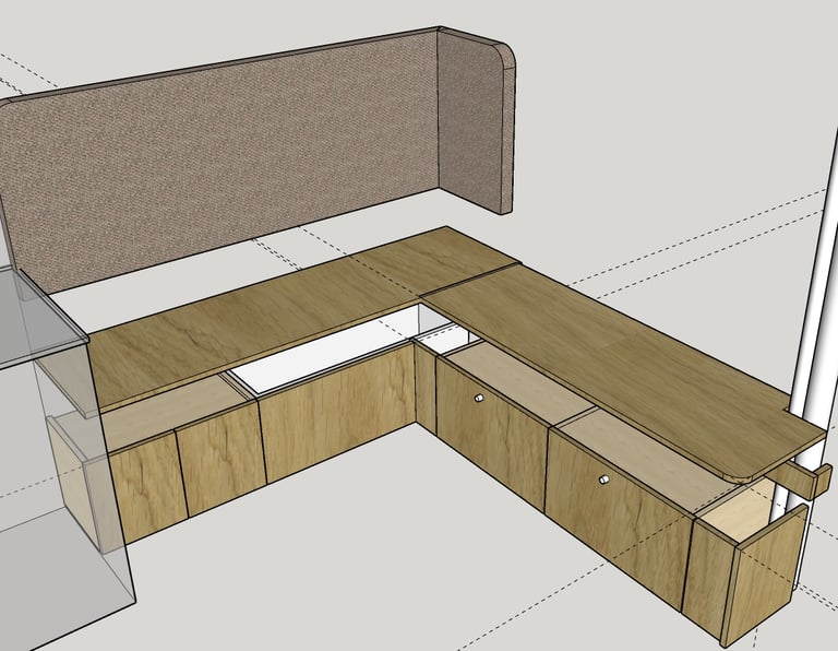 modélisation 3D d'une banquette