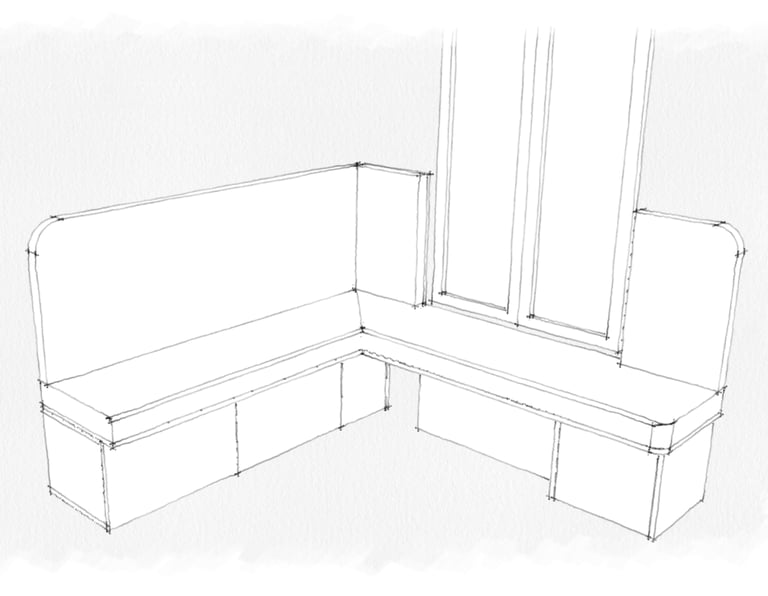 croquis d'une banquette