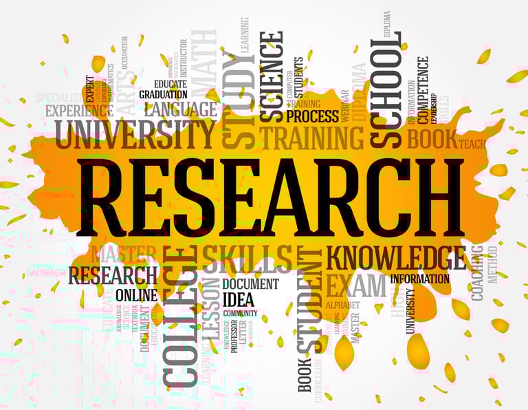 Text surrounding word Research