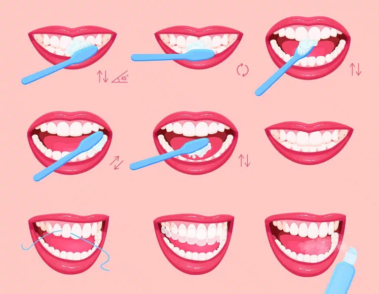 a image showing brushing technique
