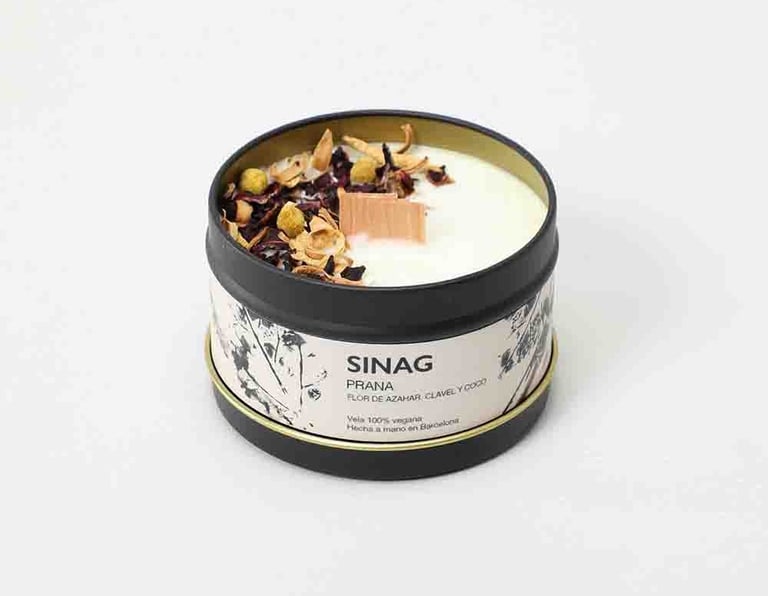 Sinag, vela de cera de soja, prana