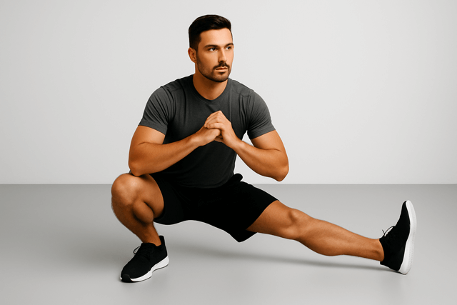 a man in a black shirt and black shorts