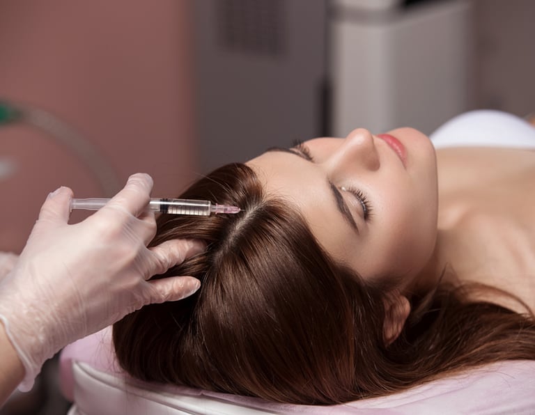 A woman who has her hair done by a doctor with trichology