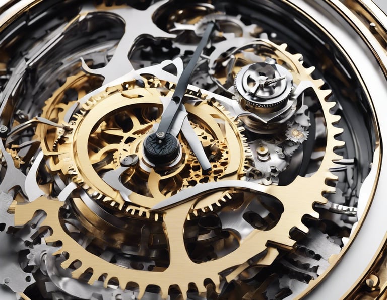 Un zoom sur l'univers d'horlogerie qui représente les éléments que je vais insérer dans mes oeuvres