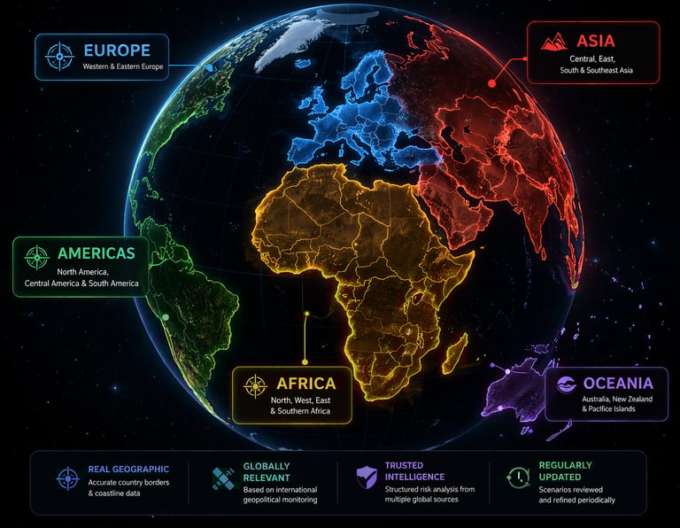 the image of global crisis scenario maps clickable globe