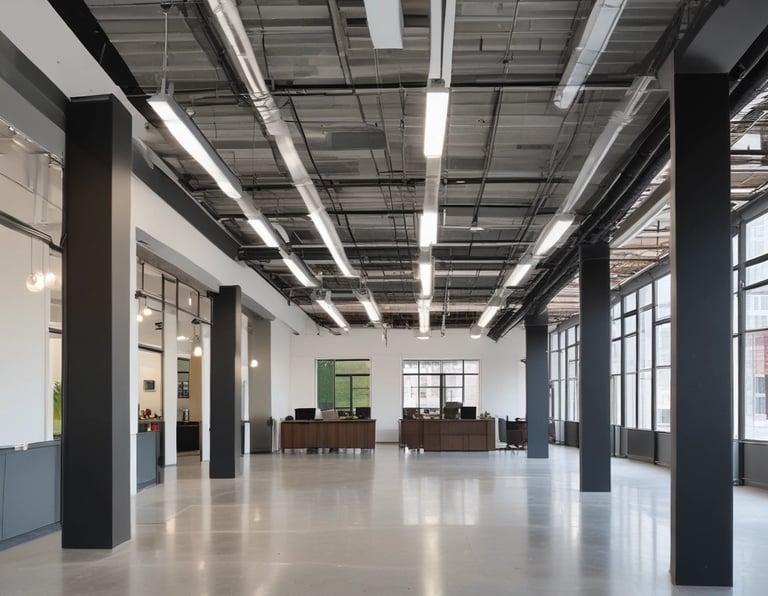 A modern construction site showcasing collaboration between designers and builders.