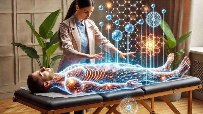 una mujer está haciendo una terapia