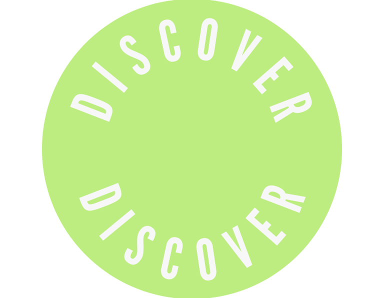 a green circle with the words discover