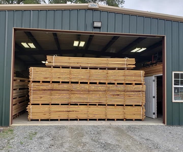Custom Sawmilling, LLC store front with a full selection of custom lumber.