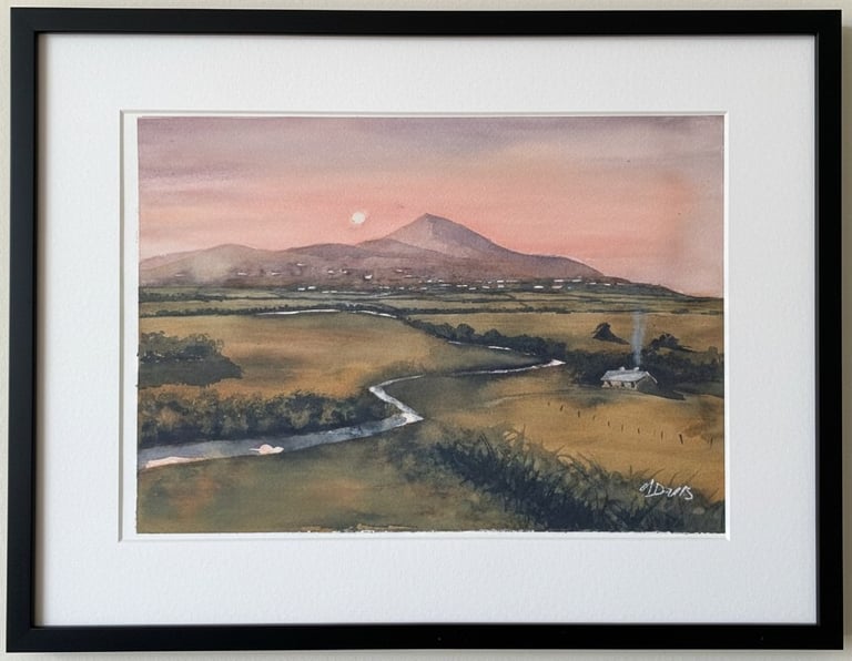 'Marhin', watercolour painting near Ballyferriter, west of Dingle.