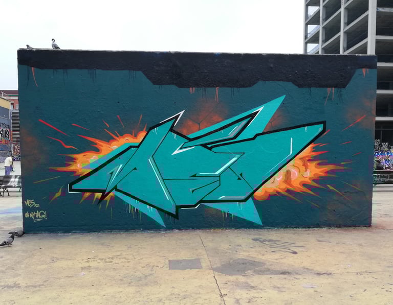 Mes, muros, graffiti, arte, letras, colores, street art, spray