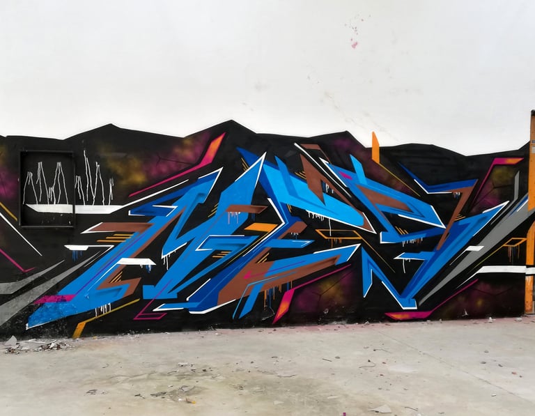 Mes, graffiti, freehand, spray, lines, style, letras, Barcelona, pintura